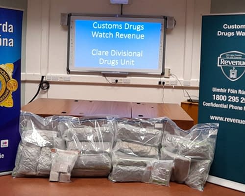 Woman (60s) arrested – €480,000 of cannabis seized at Shannon Airport